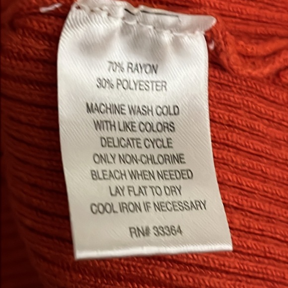 Women’s Currants orange 3 quarter length ribbed sweater XL - Picture 8 of 8